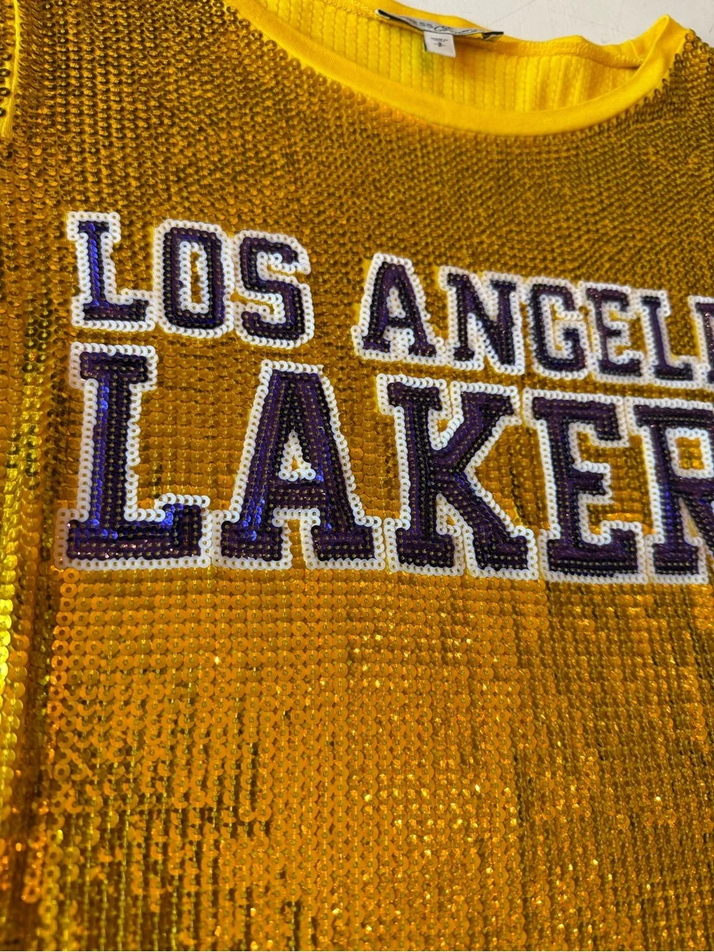 Los Angeles Lakers Gold Sequin women’s tee